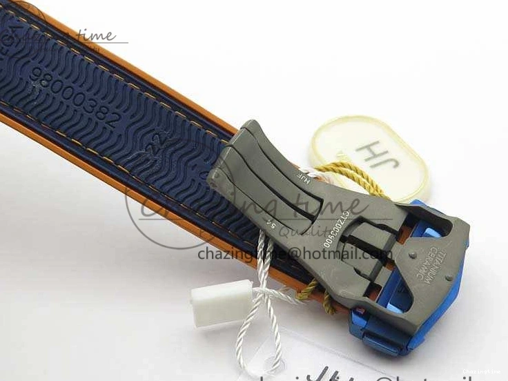 1219 Unique Planet Ocean 45mm GMT Blue DLC Black OMF Best Edition Blue Dial On Blue Gummy Strap A 8123